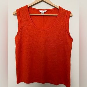 Banana Republic linen roll cuff sleeveless top